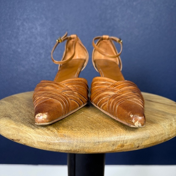 Aldo "Dolliver" Tan Leather Pointed Heels with Ankle Strap, Size EU 40 (US 9) - Picture 5 of 8